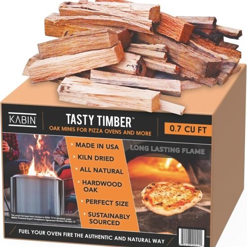 KABIN Tasty Timber - Minis de roble secado al horno para hornos de pizza y más, fabricado en Estados Unidos, madera dura totalmente natural, tamaño pe