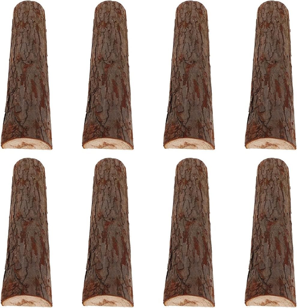 Alipis de Troncos de Madera Decorativa Leña Versátil 8 Piezas Accesorios Naturales para Chimenea y Jardín para Decoración Interior y Exterior para Hog