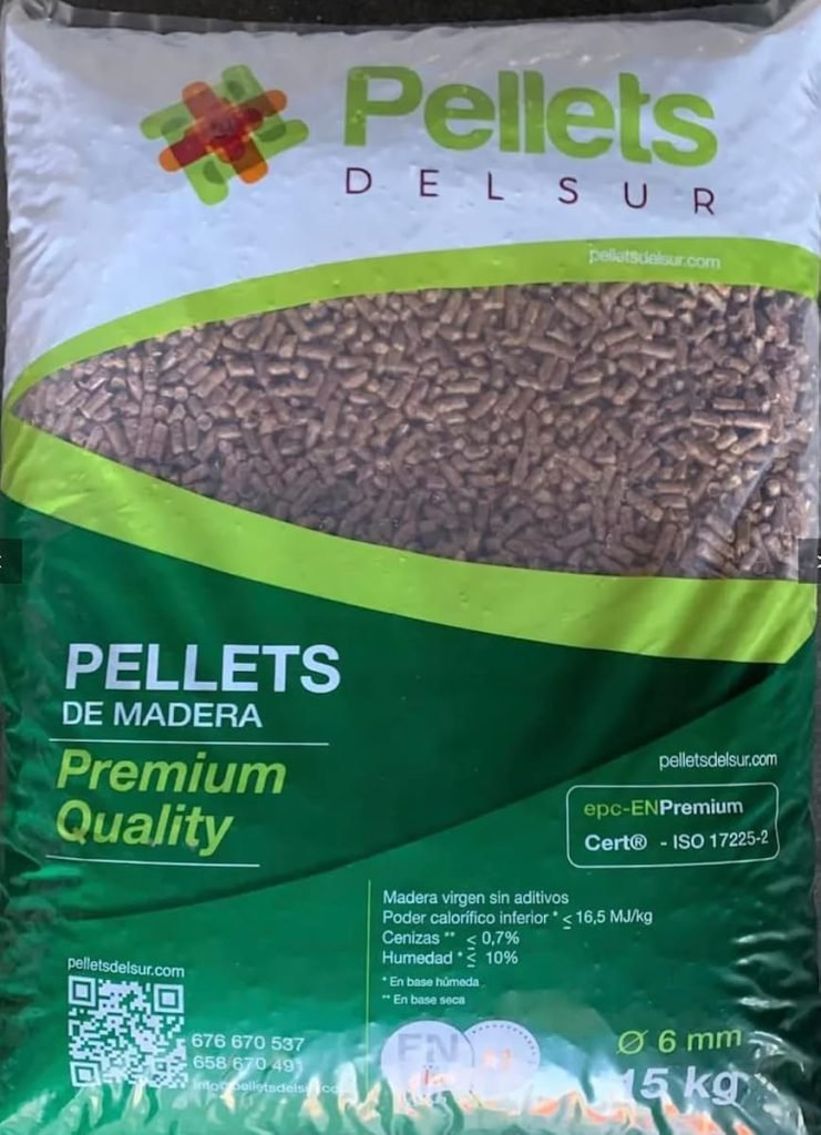 Saco Pellet 15 kg. Pellets para Estufas. Pellets de Madera 100% válido para Estufa de leña y/o Todo Tipo de Dispositivos operados con Pelle TS. Quemad