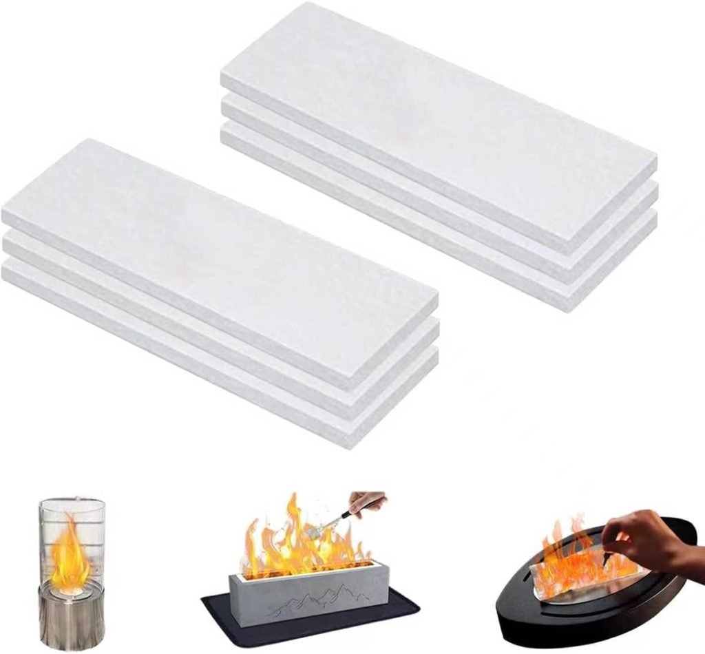 Lana de cerámica para bioetanol 300x100x10mm Esponja de cerámica de la chimenea en lana Adecuado para chimeneas, chimeneas de mesa, estufas de barbaco