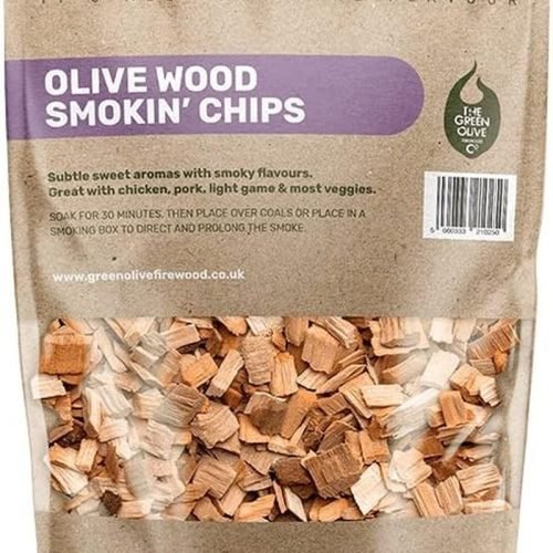 Leña de oliva verde – Astillas de madera para ahumar, 3 L – astillas de madera para barbacoa, ideal para su uso en barbacoas o ahumadores – Astillas d