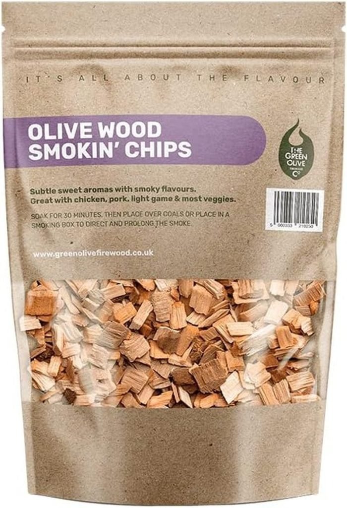 Leña de oliva verde – Astillas de madera para ahumar, 3 L – astillas de madera para barbacoa, ideal para su uso en barbacoas o ahumadores – Astillas d