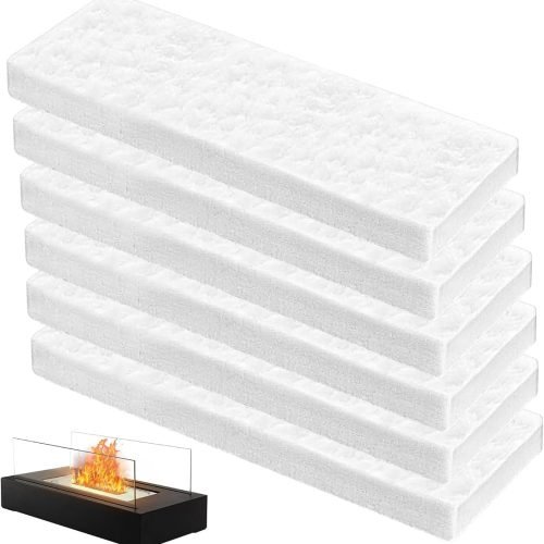 6 Piezas Esponja de Lana de Cerámica, Lana de Cerámica para Bioetanol 30 * 10 * 2.5cm, Lana Cerámica para Chimeneas de Etanol, Esponjas de Cerámica pa