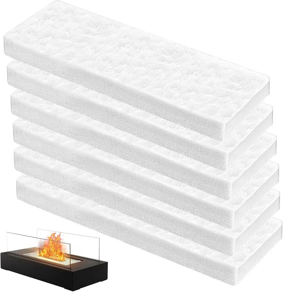 6 Piezas Esponja de Lana de Cerámica, Lana de Cerámica para Bioetanol 30 * 10 * 2.5cm, Lana Cerámica para Chimeneas de Etanol, Esponjas de Cerámica pa