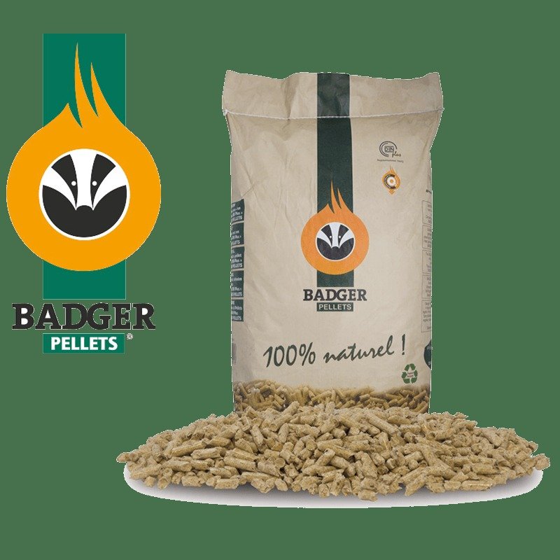 Palet de pellets BADGER — 65 sacos de 15 kg