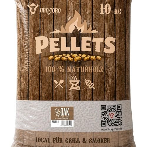 BBQ-Toro Pellets para Barbacoa de 100% Madera de Roble | 10 kg | Pellets de Roble para Barbacoa, Ahumador, Horno de Pizza de Pellets y Sistemas de Cal