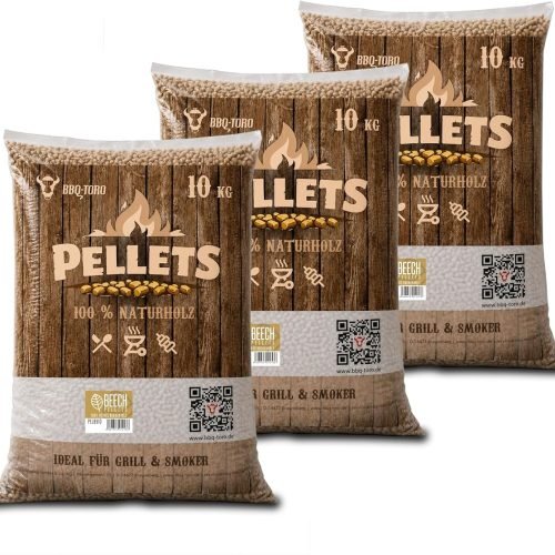 BBQ-Toro Pellets para Barbacoa de 100% Madera de Haya | 30 kg | Pellets de Haya para Barbacoa, Ahumador, Horno de Pizza de Pellets y Sistemas de Calef