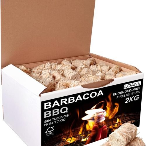LOANE - Encendedores Ecológicos - 2KG - Encendedor Barbacoa, Encendedor Chimenea, Pastillas Encendido Chimenea, Encendedores De Lana De Madera,150 Uni