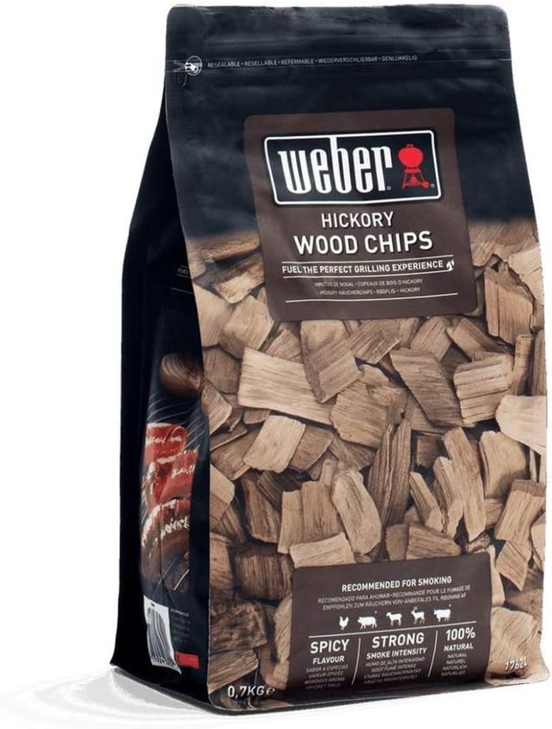 Weber Astillas de Nogal Americano (Paquete de 700g), para carne de res, cerdo, caza y aves de corral, aroma fuerte e intenso y ligeramente dulce, 100%