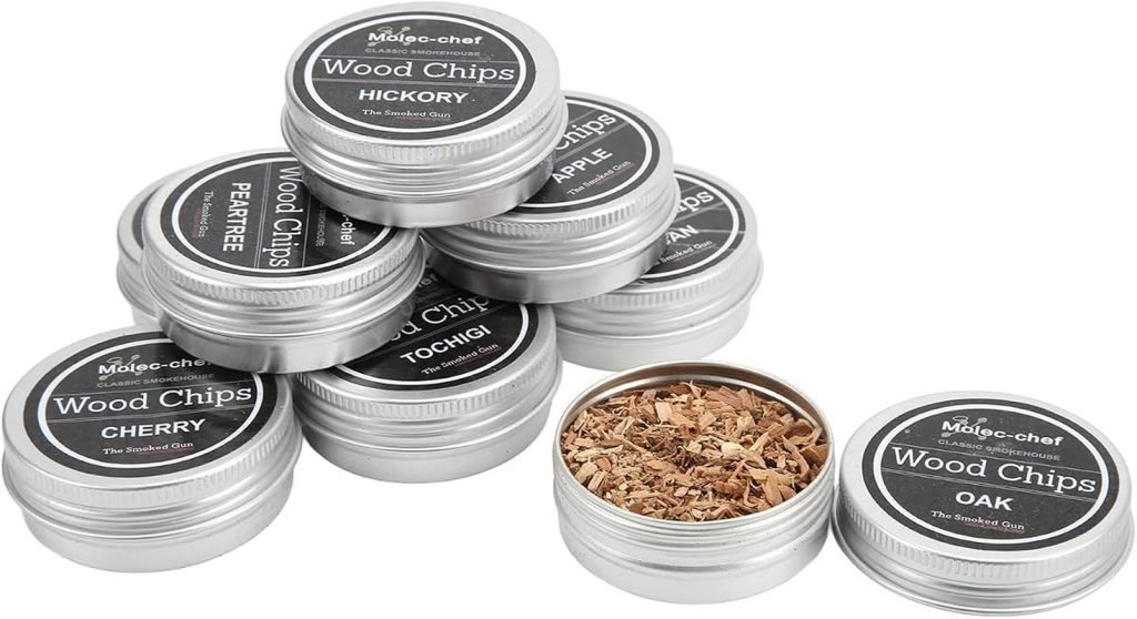 Focket Chips de Madera para Ahumador de Cócteles, 8 Sabores Virutas de Ahumador de Madera Astillas de Madera para Ahumador, Astillas de Madera para Fu