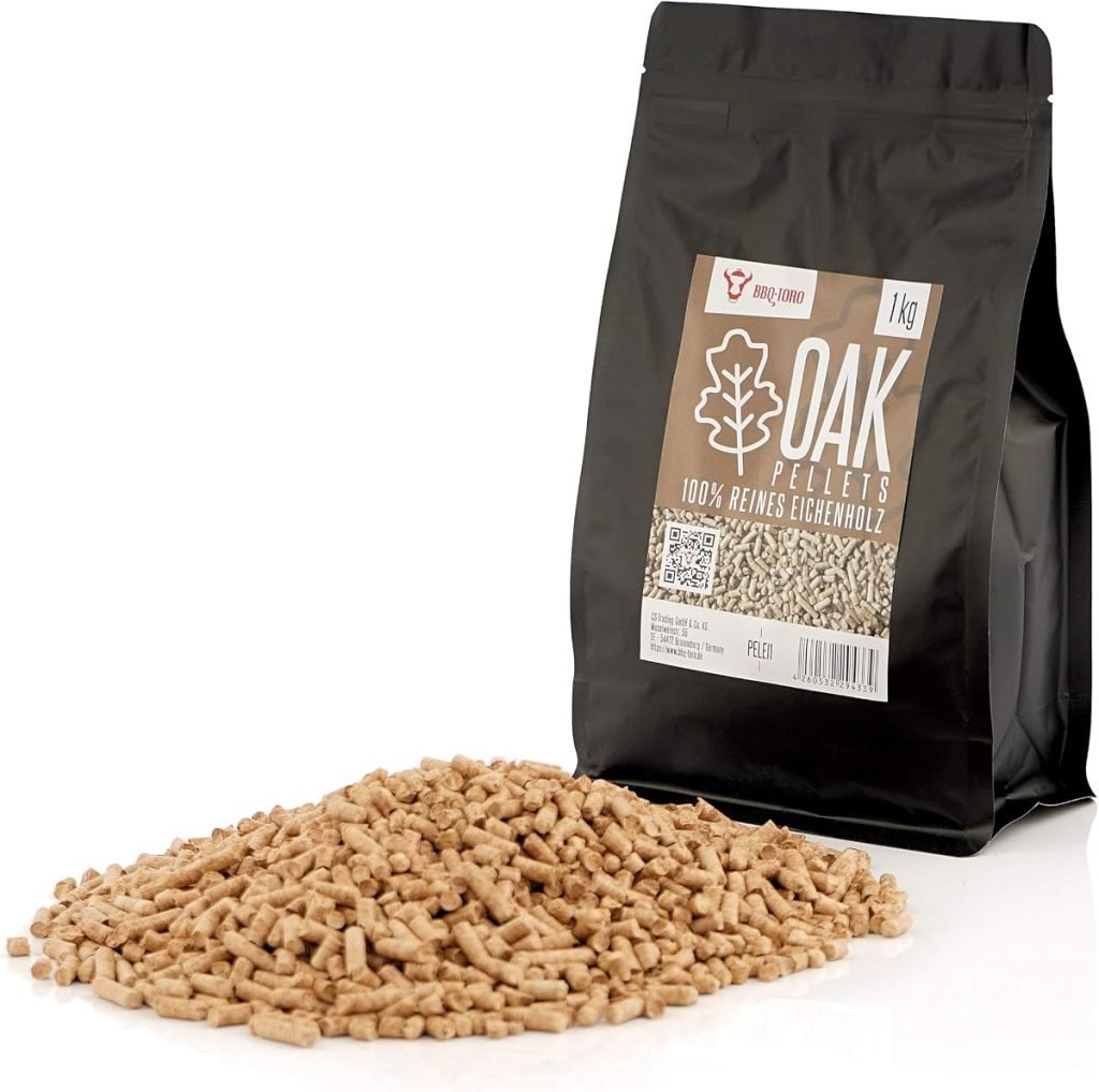 BBQ-Toro Pellets para Barbacoa de 100% Madera de Roble | 1 kg | Pellets de Roble para Barbacoa, Ahumador, Horno de Pizza de Pellets y Sistemas de Cale