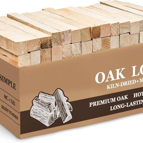 Leña de roble secado al horno, sin corteza, troncos de madera dura para hornos de pizza, hogueras, chimeneas, luces de combustión caliente limpias ráp
