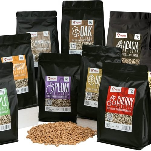 BBQ-Toro Set de Pellets 100% Madera | 9 Variedades de 1 Kg c/u | Kit para Barbacoa, Ahumador, Horno para Pizza y Sistemas de Calefacción | Pellets Sur