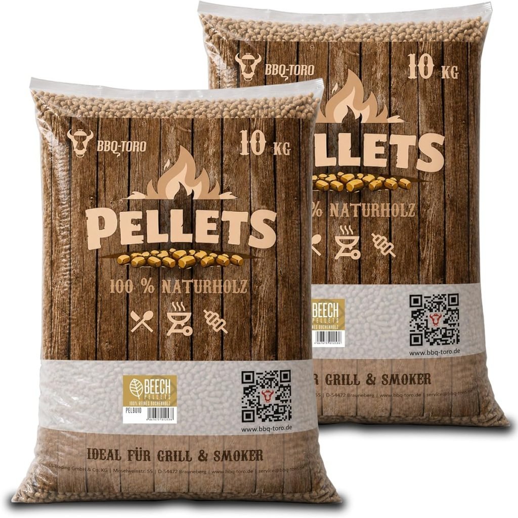 BBQ-Toro Pellets para barbacoa de haya 100% madera de haya, pellets de madera para barbacoa, ahumador, horno de pizza y tubo de fuego, pellets de haya