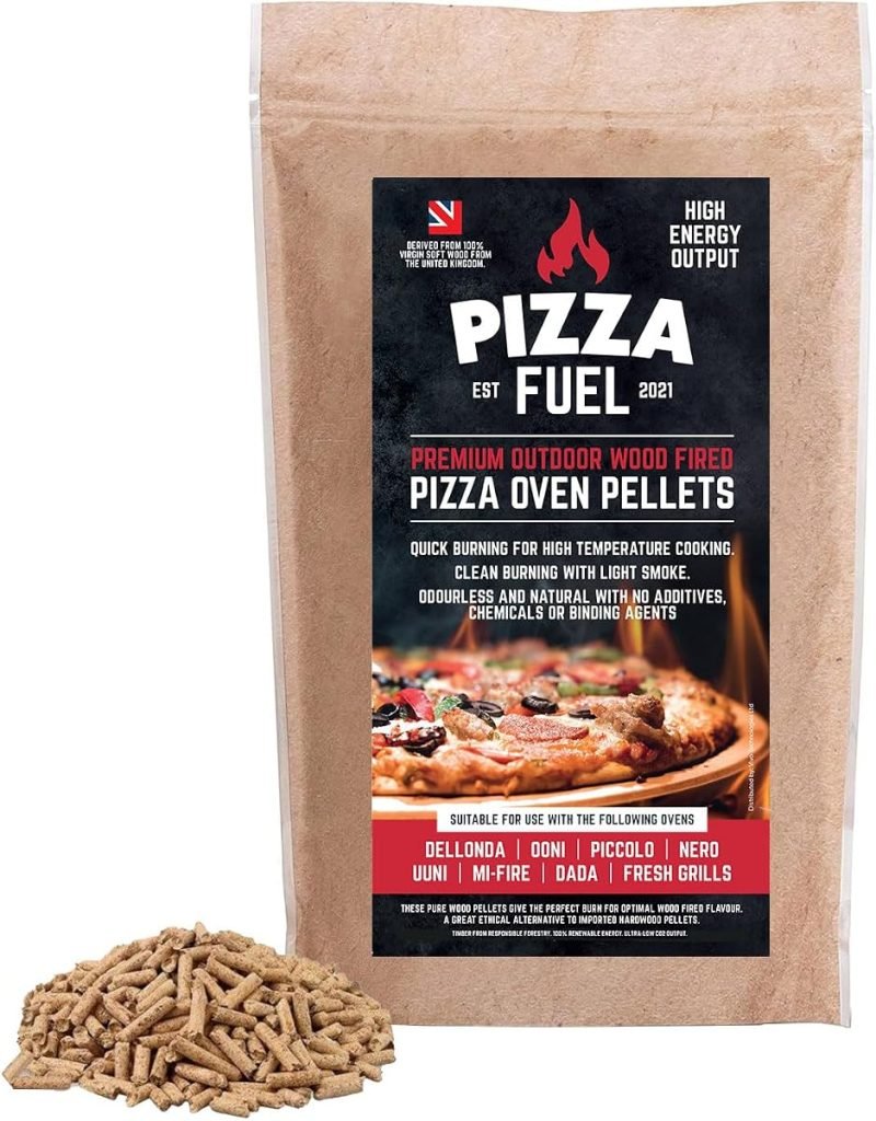 Pellets de Madera para Horno de Pizza de Alta Potencia de 5 kg para Parrillas Dallonda Nero Fresh Uuni Ninja Woodfire y más, Bolsa resellable, Horno d