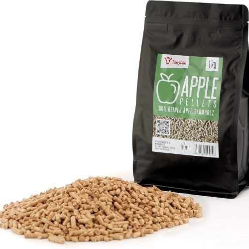 BBQ-Toro Pellets para Barbacoa de 100% Madera de Manzano | 1 kg | Pellets de Manzano para Barbacoa, Ahumador, Horno de Pizza de Pellets y Sistemas de